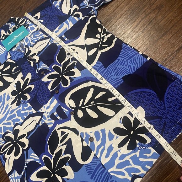 NWT Cora Spearman Hawaiian Shirt Men's Sz M Blue Floral Stitch Fix Coradorables - Picture 6 of 6